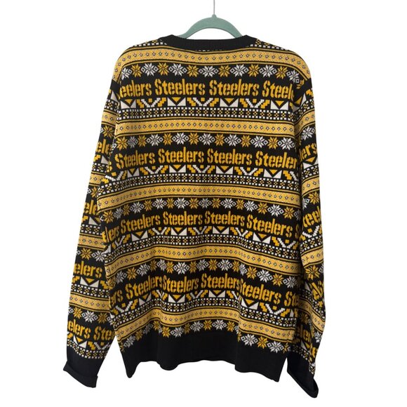NFL Team Apparel Pittsburgh Steelers Sweater Sz XL Black/Yellow Acrylic - Picture 7 of 12